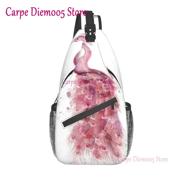 sac à bandoulière plume de paon, sac à dos de randonnée, sac de jour, sac de poitrine, sac à bandoulière pour femmes et hommes