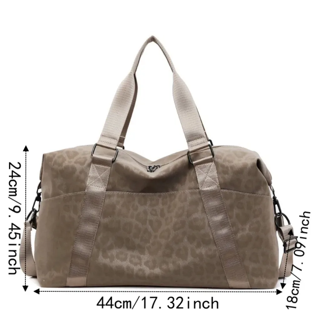sac de voyage à imprimé léopard, imperméable, multifonctionnel, grande capacité, sangle réglable, sac à main léger et portable