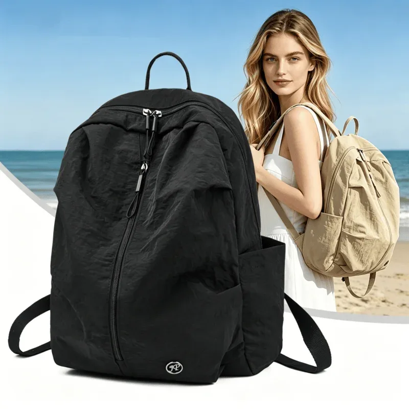 sac à dos en nylon pour femmes, grande capacité, léger, imperméable, sac à dos décontracté de style coréen pour les voyages, l'école, la randonnée, les sports de plein air