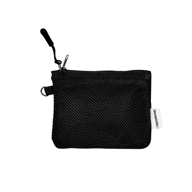 sacs de rangement en maille double couche, trousse de maquillage portable de voyage avec fermeture éclair, mini organisateur de cosmétiques et articles de toilette, sac simple pour papeterie