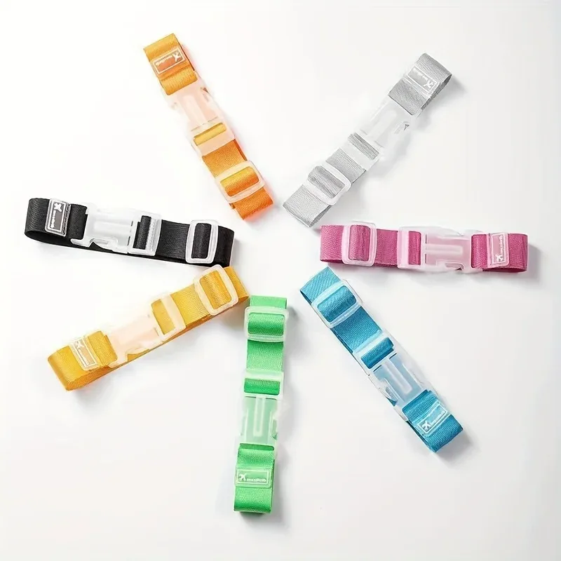 sangle de bagage colorée, 4 pièces, ceinture de sécurité réglable et portable, boucle de déverrouillage, accessoires de voyage, facile à transporter