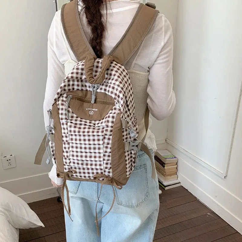 sac à dos décontracté à pois grande capacité, sac de voyage scolaire, sac à dos de ville tendance, sac léger pour ordinateur portable, sac à livres vintage pour étudiant