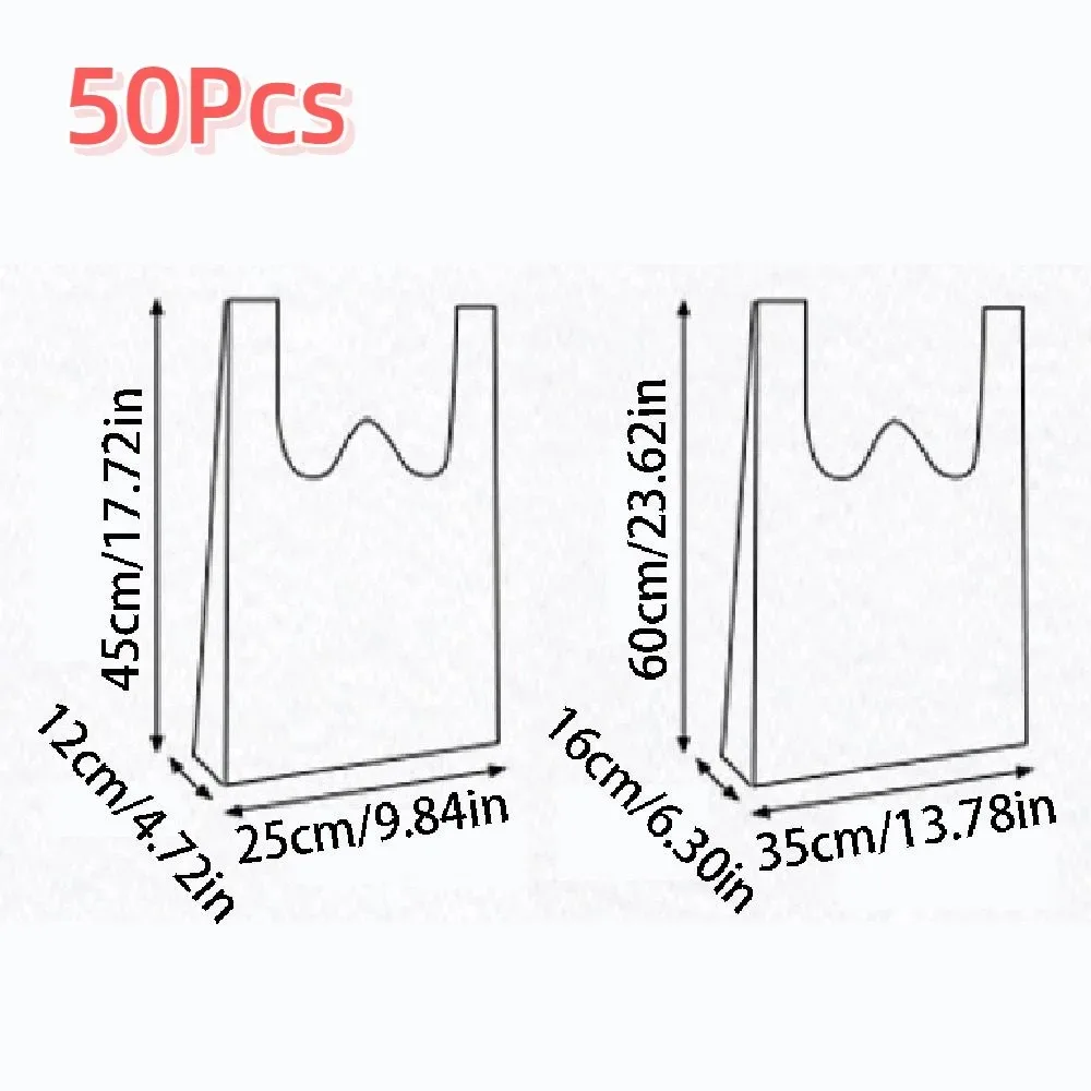 sac de courses non tissé de couleur unie, 50 pièces, sac à main portable de grande capacité écologique, sac de rangement pratique et durable pour jouets