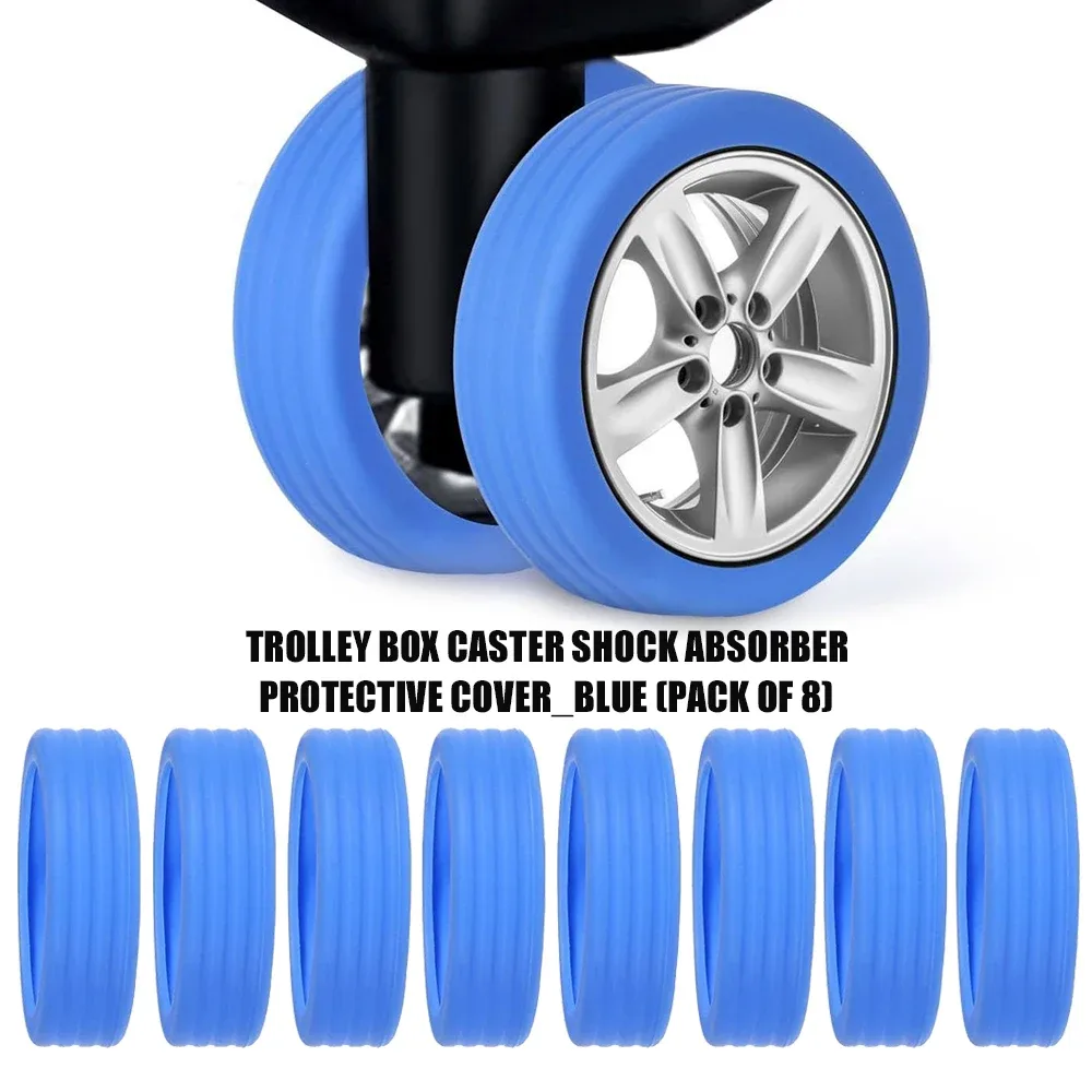 8 protections antidérapantes en silicone pour roulettes de valise, réduisant le bruit