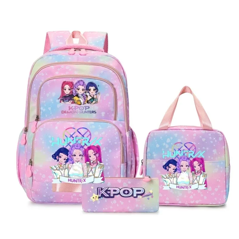 sacs à dos kpop colorés pour garçons, rumi mira zoey huntr/x saja, sacs d'école décontractés, sacs de voyage imprimés, mochila
