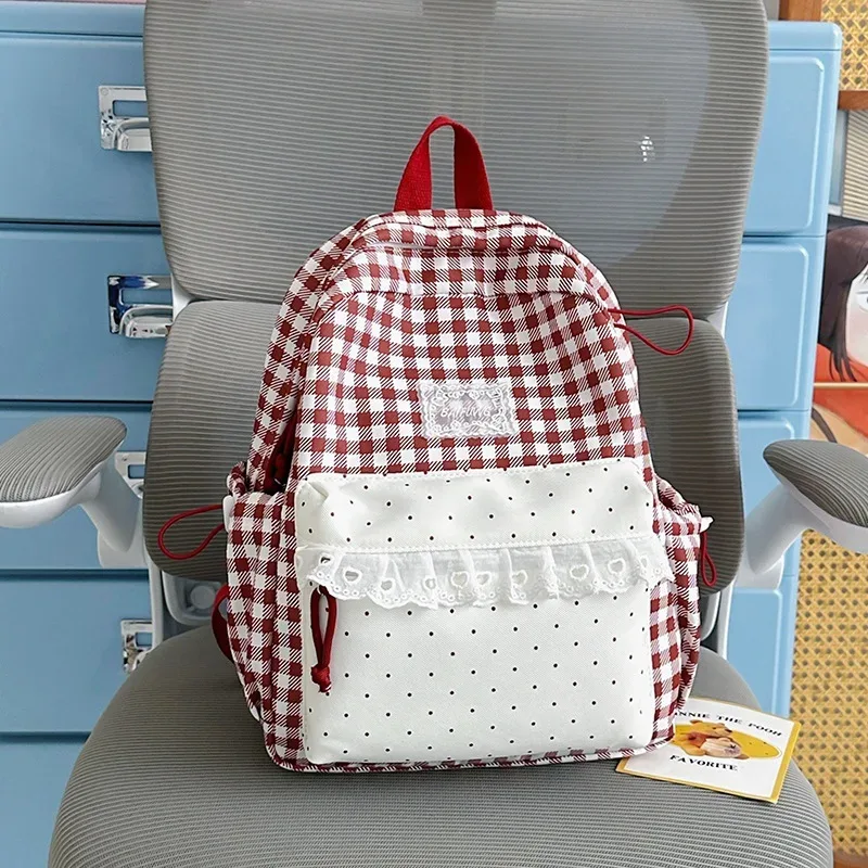 sac à dos décontracté à carreaux de grande capacité pour l'école, les voyages, les activités de plein air et l'usage quotidien, adapté aux élèves du collège et du lycée et aux étudiants.