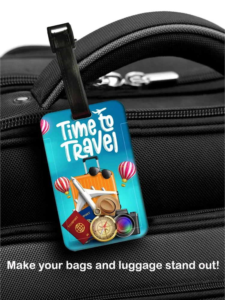 étiquette de bagage de voyage unisexe, porte-adresse et identification de valise classique, support portable pour carte d'embarquement, cadeau