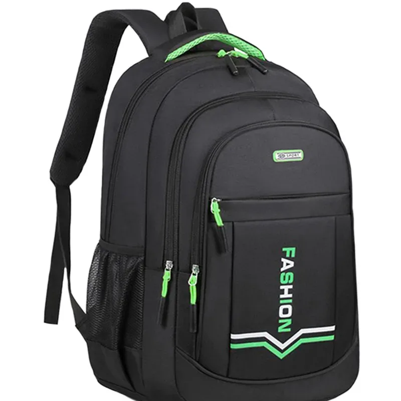 sac à dos de voyage noir uni décontracté, résistant aux chocs, pour adolescents, employés de bureau et randonnées en plein air