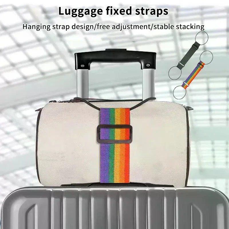 sangles de connecteur de bagages réglables et solides, multi-usage, nouvelles valises 2026 sangles de voyage arc-en-ciel imperméables
