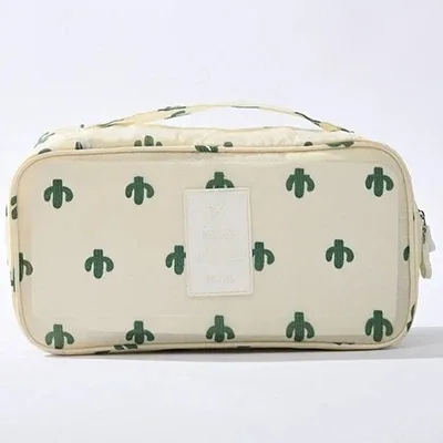 sac de rangement de voyage étanche multi-compartiments pour sous-vêtements, étui portable pour soutien-gorge et chaussettes, pochette de lingerie multi-imprimés pour femmes