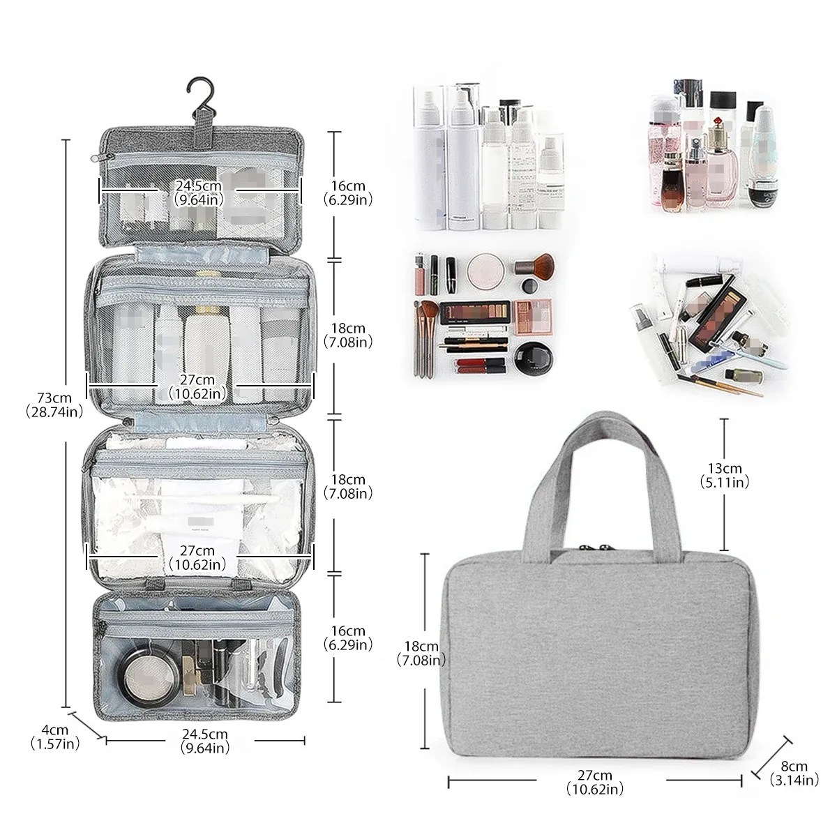 trousse de toilette suspendue, trousse de maquillage de voyage, trousse à cosmétiques portable, étanche, grande capacité, organisateur de voyage pour hommes et femmes