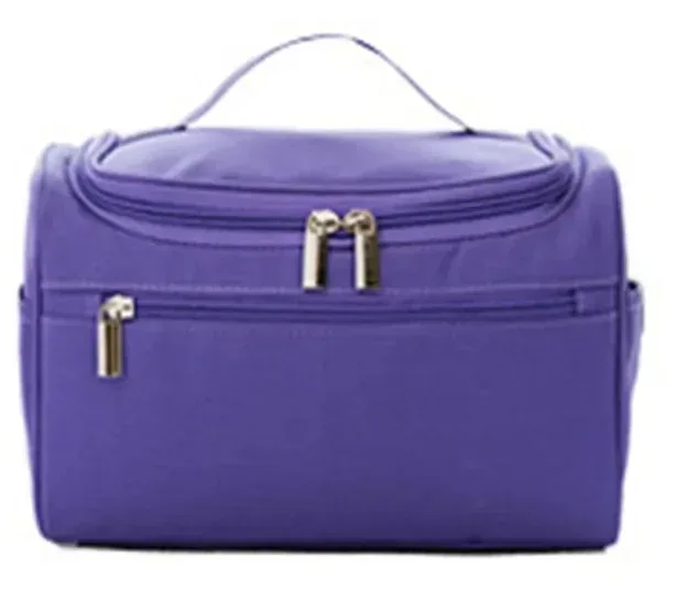 trousse à cosmétiques simple personnalisée – trousse de toilette brodée personnalisée de grande capacité, pochette de rangement de voyage portable, nom personnalisé m