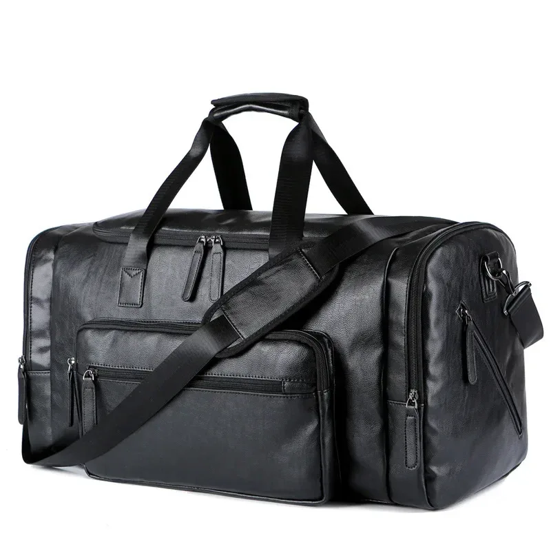 sacs à main de voyage en cuir pu rétro pour hommes d'affaires, sac à bagages de grande capacité, sac de sport pour hommes, sac de voyage initié en plein air