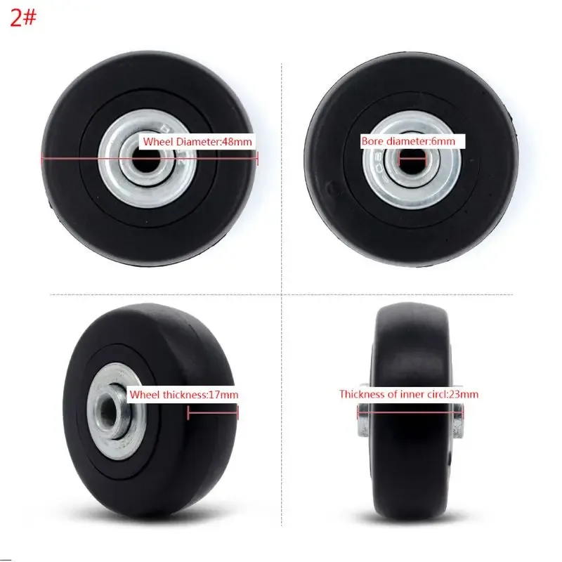 roulettes de remplacement en plastique pour valise rotative, 1 pièce