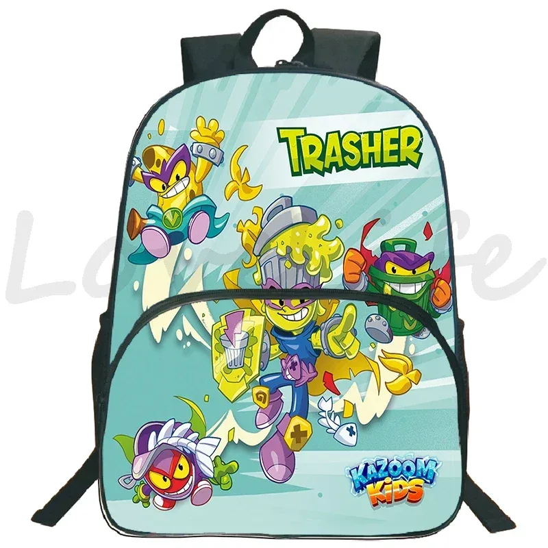 jeu superzings sac à dos 16 pouces garçons filles bookbag dessin animé sac à dos superthings sacs d'école étudiants sacs de voyage sac à dos à fermeture éclair