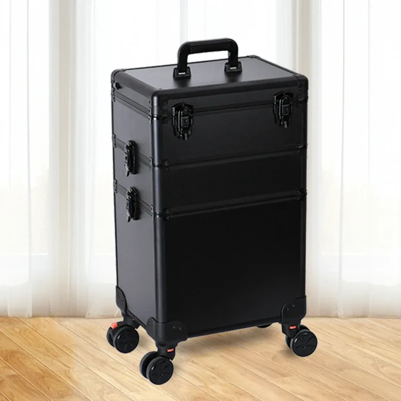 organisateur de maquillage avec lumières led mrirror-grand chariot à cosmétiques, trousse de salon et de barbier chariot roulant pour coiffeurs