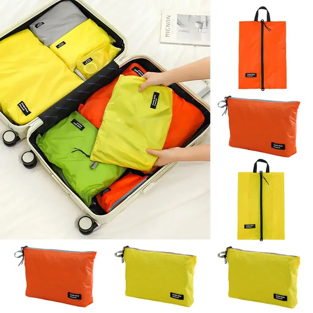sac de rangement pour bagages recouvert de silicone, sac de rangement de voyage multifonctionnel ultra léger, sac de rangement de voyage haute capacité jaune orange