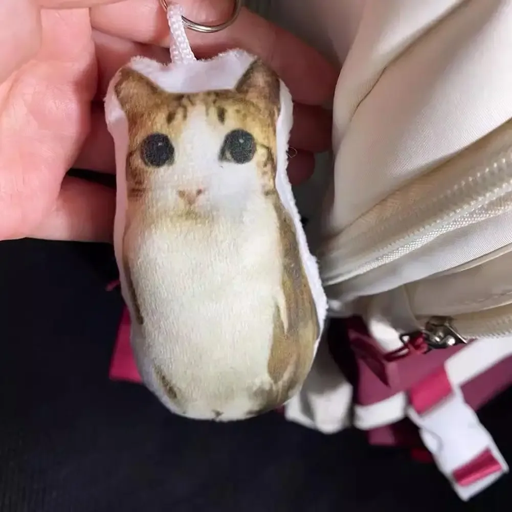 porte-clés en peluche chat mignon avec son, jouet en peluche doux, pendentif amusant pour sac à dos, cadeau pour les amis