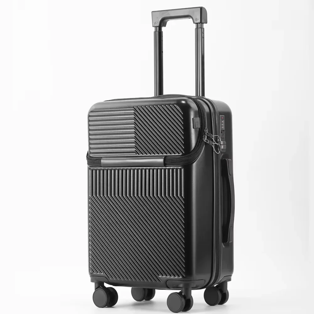 valise d'affaires élégante bunnyfly, bagage compact léger de 20 pouces avec porte-gobelet pour les voyages
