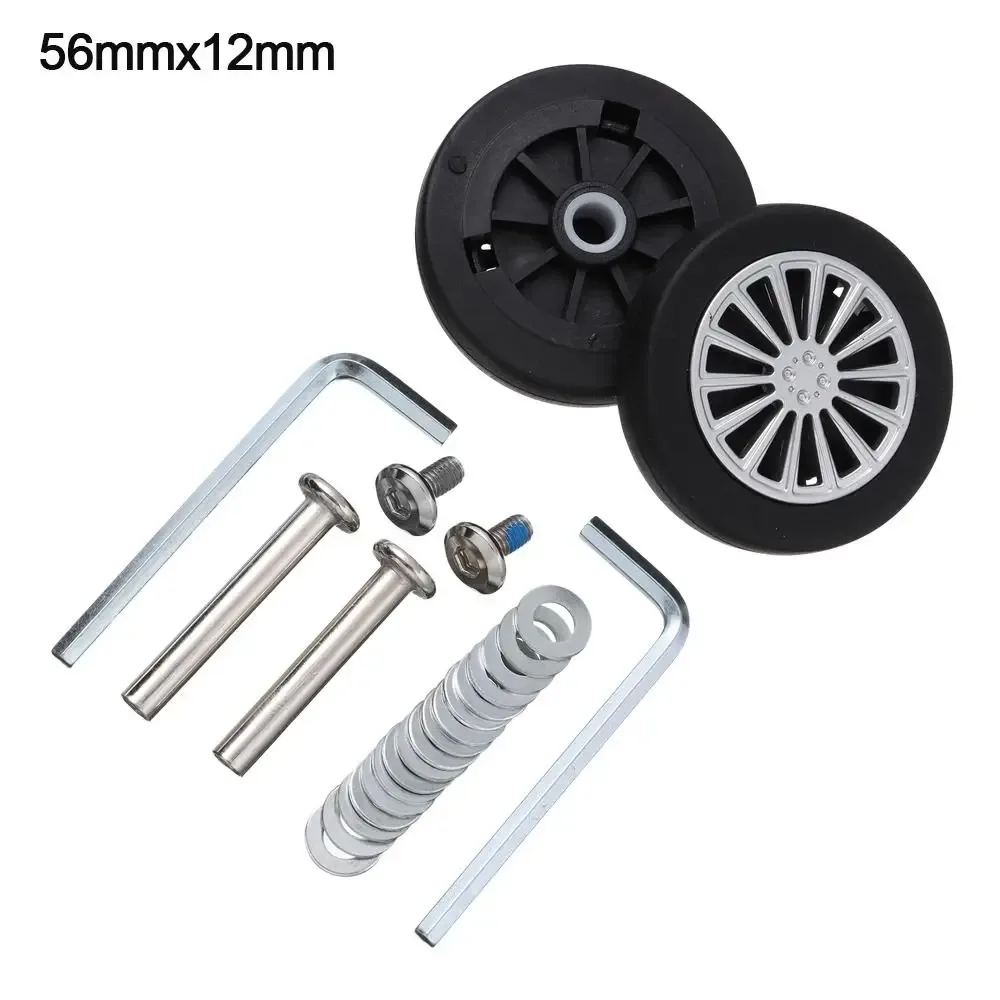 roues de remplacement avec vis pour valise de voyage, kit de réparation d'essieux, roulette silencieuse, bricolage, 2 pièces