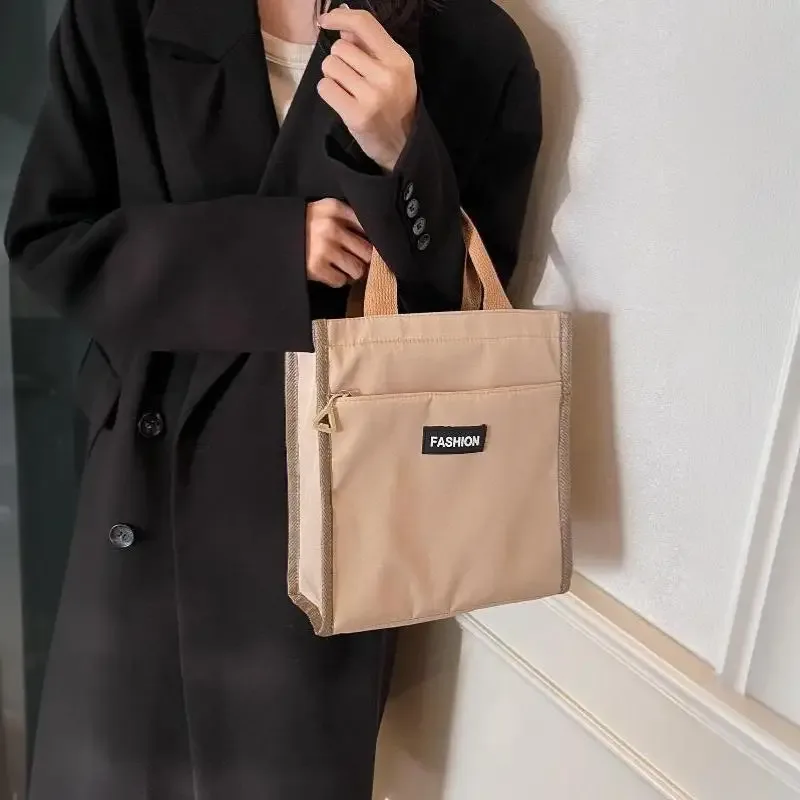 sac à main en toile, grand sac fourre-tout avec fermeture éclair, sac à bandoulière portable pour étudiants, livres scolaires, bureau, shopping quotidien.