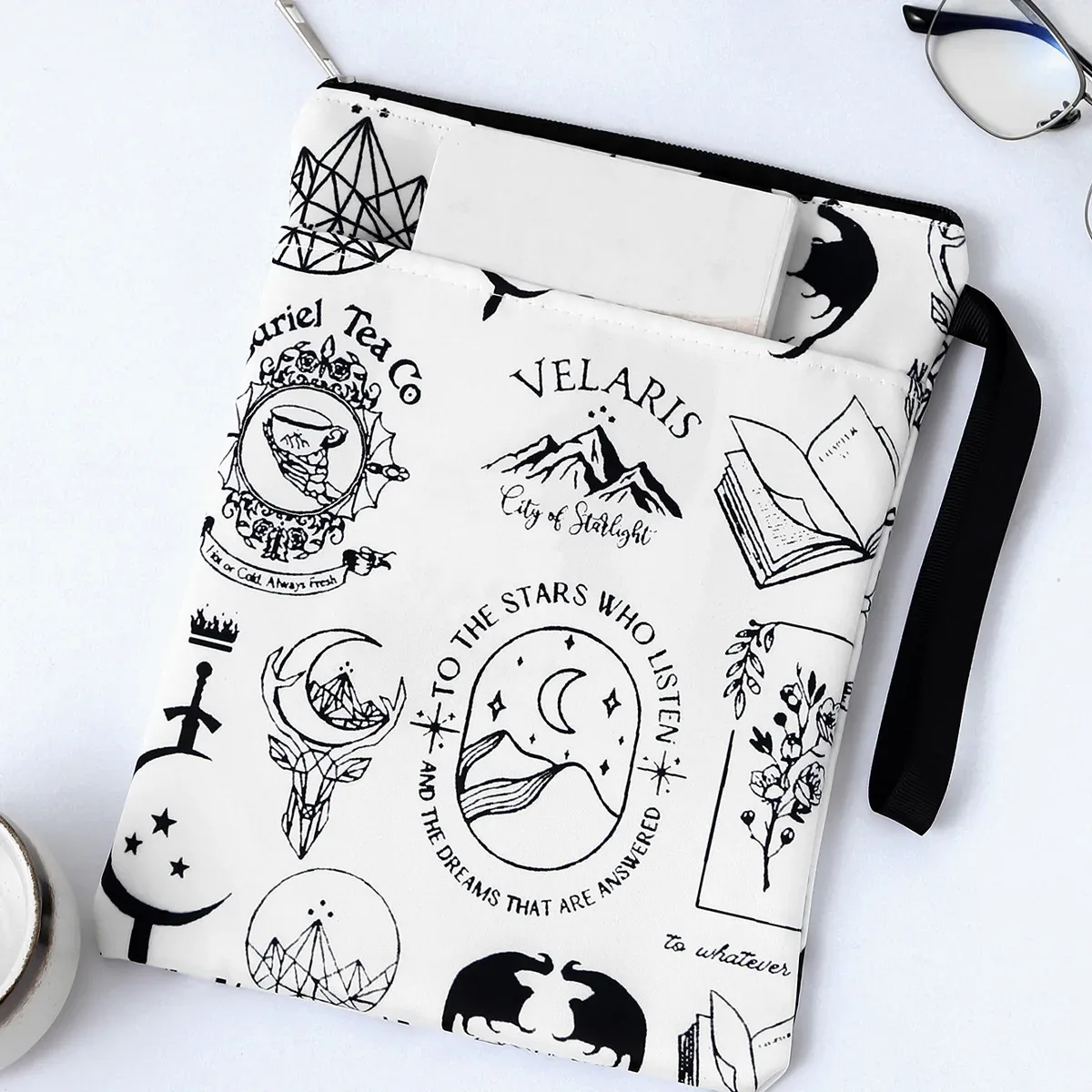 sac de rangement pour livre personnalisable, housse de protection portable pour les amateurs de livres, sac de rangement imprimé avec transfert de chaleur...