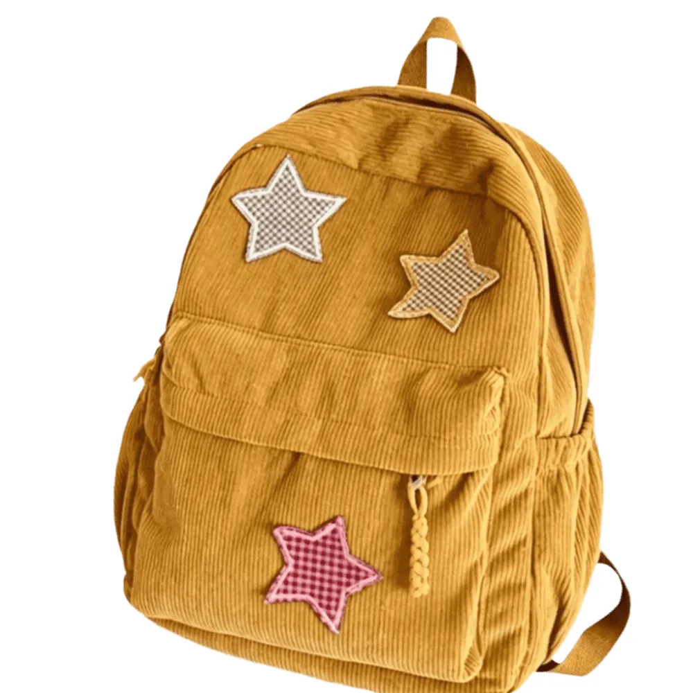 sac à dos en velours côtelé tendance, léger, grande capacité, sac à dos scolaire coloré, multi-poches, sac de voyage décontracté