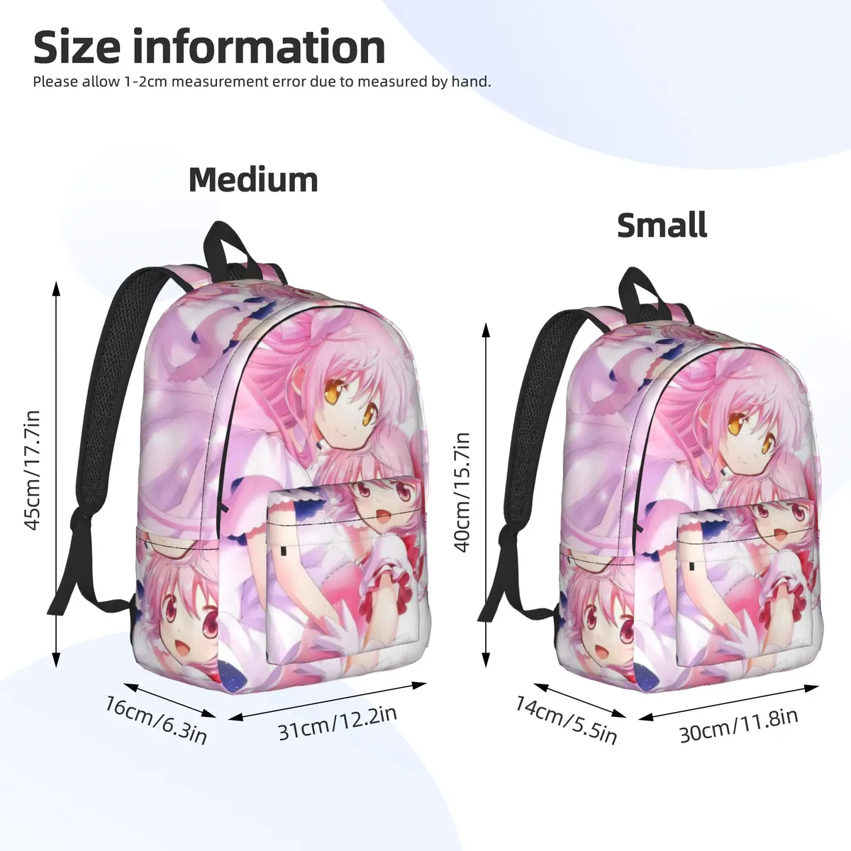 sac à dos anime puella magi madoka magica pour hommes et femmes, sac à dos d'école secondaire, sac à bandoulière pour ordinateur portable kaname madoka