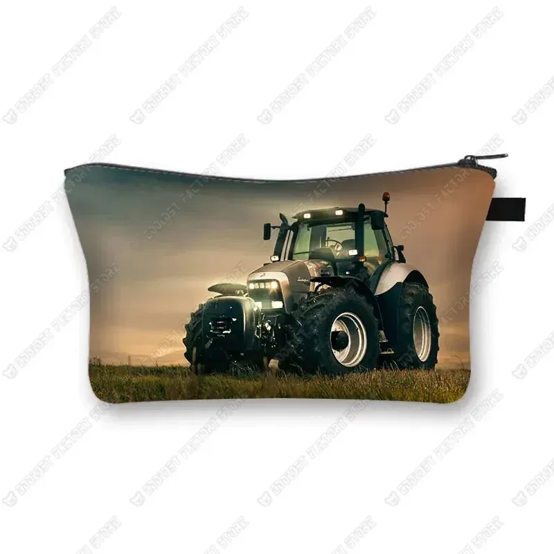 trousse de maquillage de ferme pour femme, jeu avec le tracteur, boîte de maquillage, stockage de poudres, portefeuille pour femme, étui cosmétique, récolte