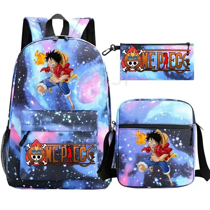 sac à dos one piece avec sacs à bandoulière monkey d luffy, sac à dos pour ordinateur portable, sac de voyage pour étudiants, sac à dos lavable