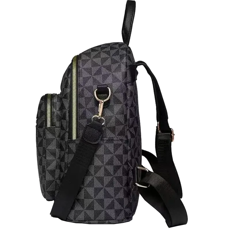 sac à dos imprimé en pu souple pour usage quotidien, rangement multi-couches, sac à la mode à sangle réglable pour femmes, idéal pour un style décontracté et urbain