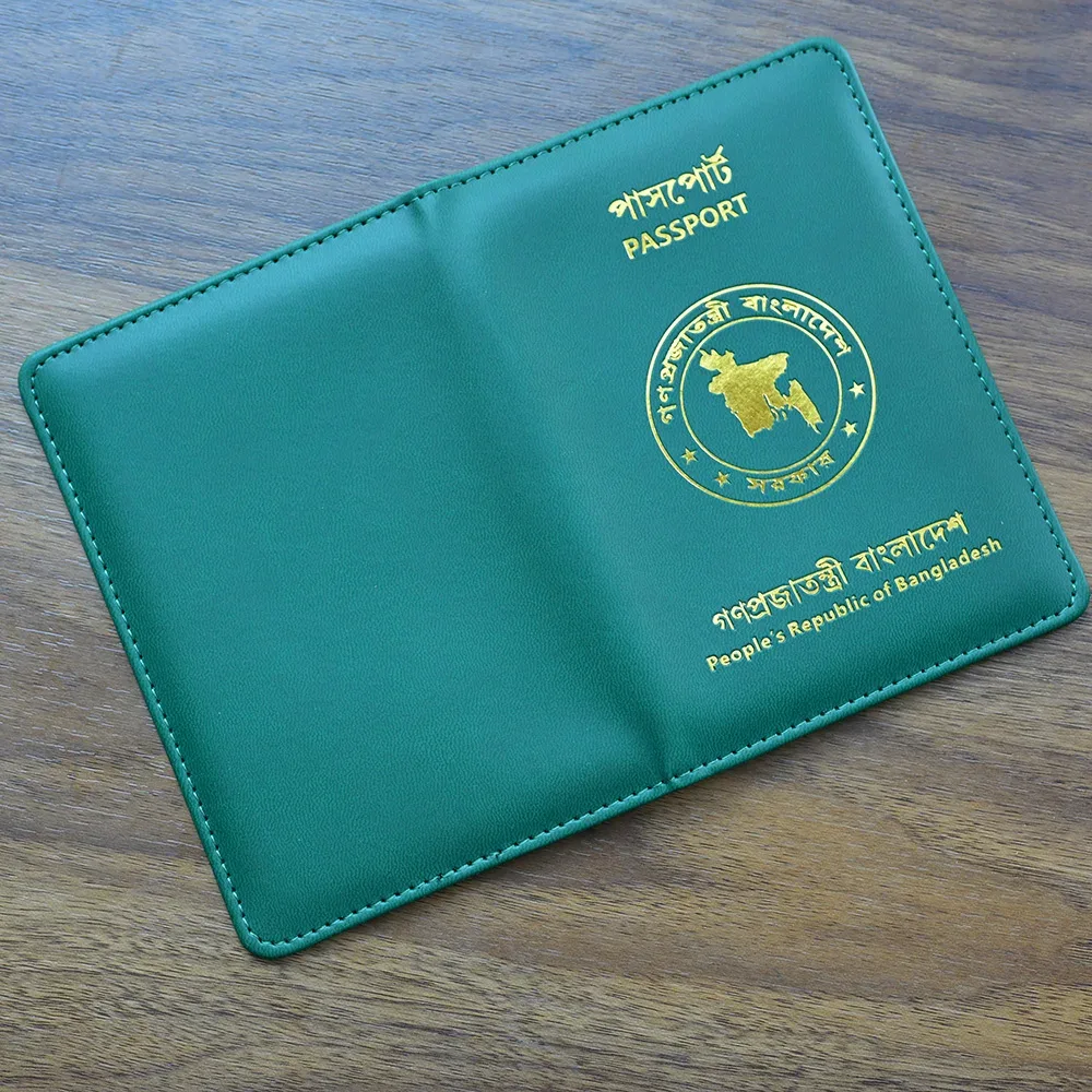 couverture de passeport de la république du bangladesh, couverture de passeport de voyage pour livre bd bangladesh, porte-passeport personnalisé