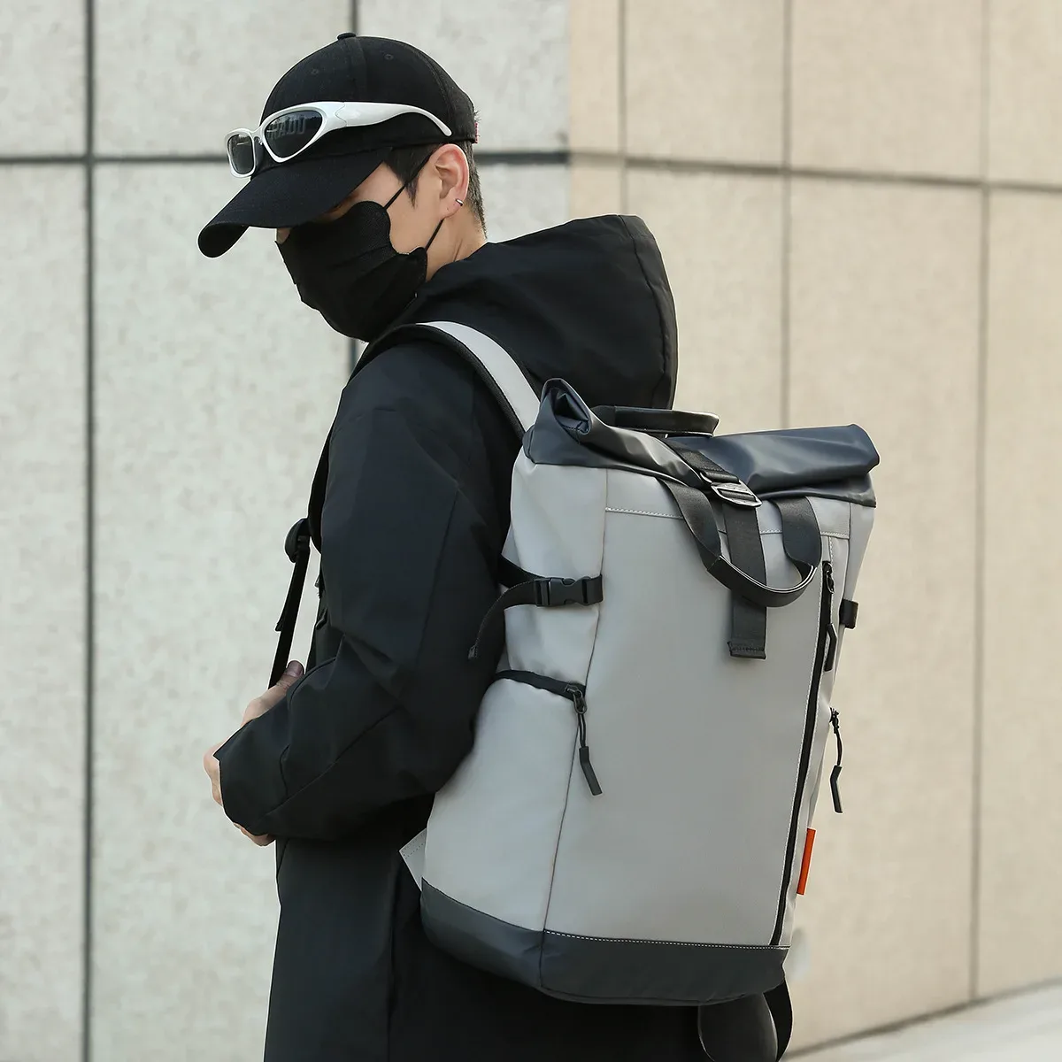 sac à dos tendance grande capacité pour homme, sacoche d'ordinateur de voyage décontractée, sac à bandoulière double pour loisirs, sac d'école éducatif pour jeunes