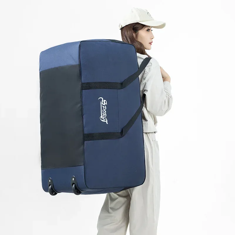 valise de voyage pliable grande capacité pour étudiant, avec roulettes, pour le rangement de couettes et de vêtements