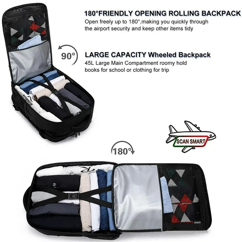 sac à dos pour ordinateur portable réglable, sac à dos de voyage résistant à l'eau, sac à dos professionnel multi-compartiments pour hommes et femmes