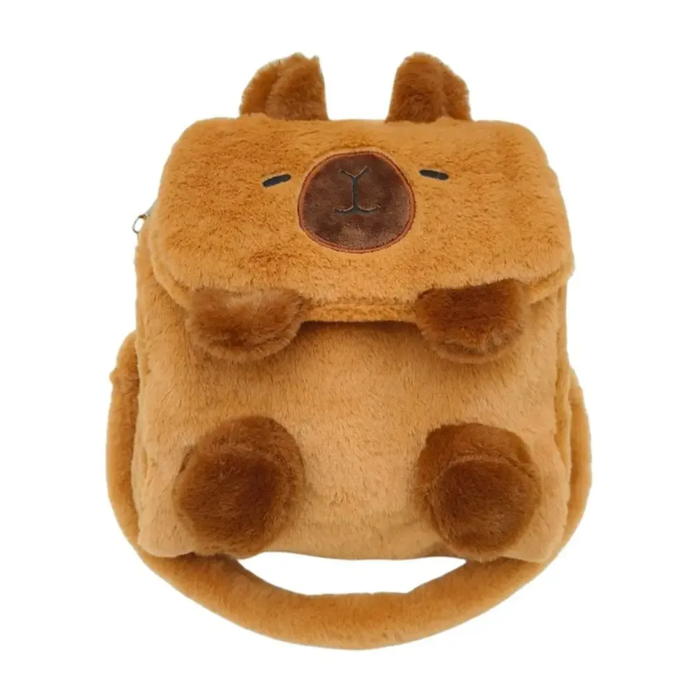 peluche dessin animé capybara poupée sac à dos simplicité motif animal sac campus sac à bandoulière poilu capybara sac à rabat dame sac à bandoulière