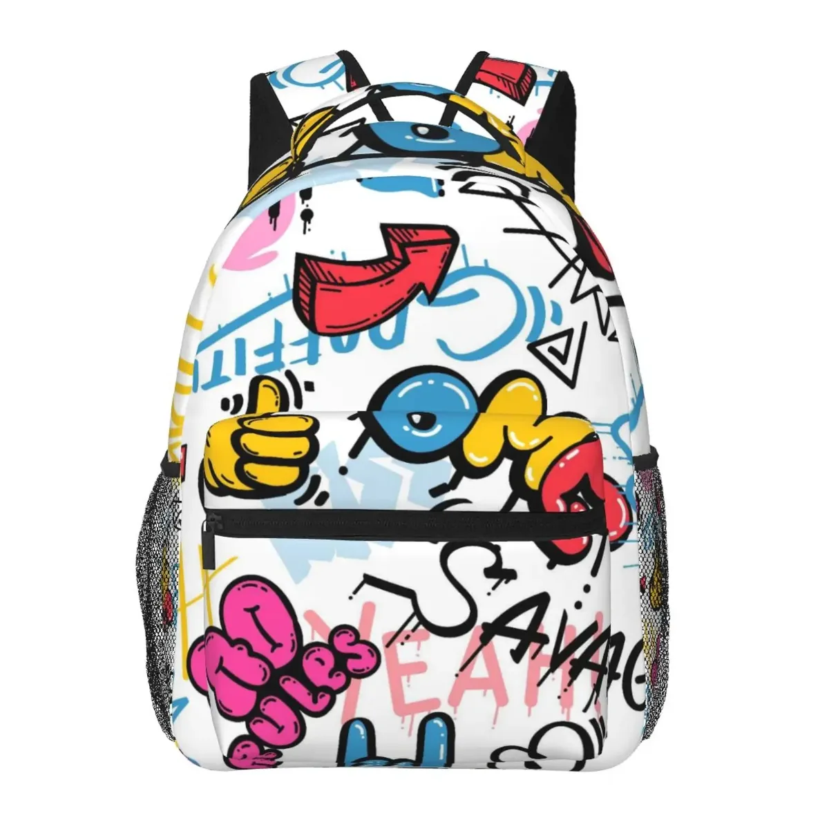 collection de bandes dessinées graffiti pop art imprimé sac à dos de voyage unisexe grande capacité sacs à dos pour ordinateur portable sac à dos d'école pour adolescents