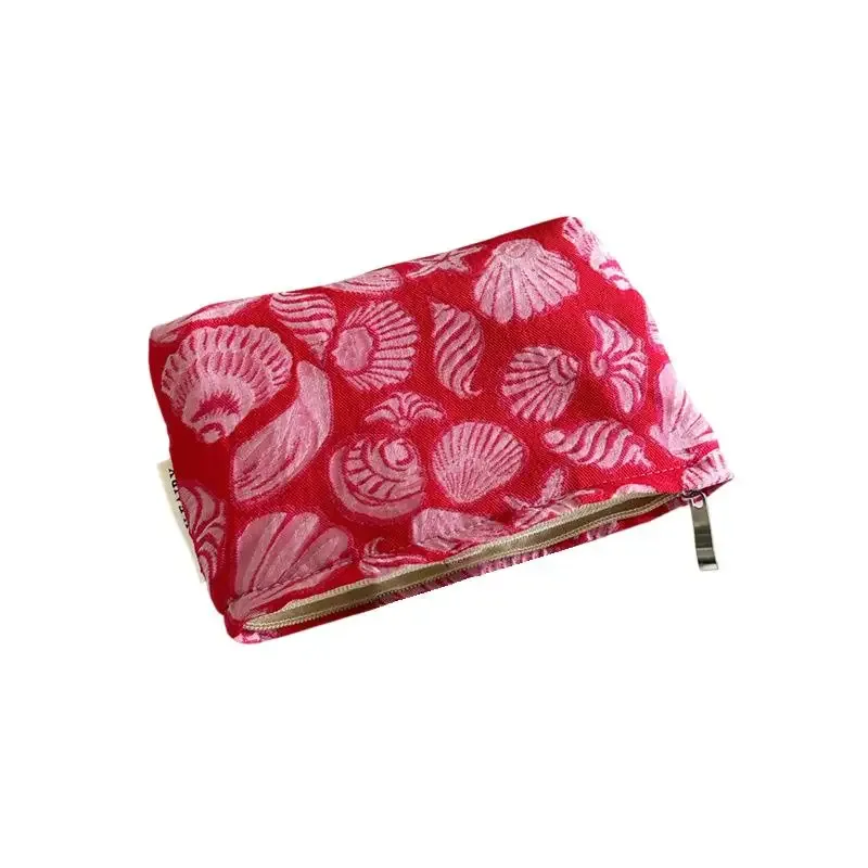 trousse de maquillage de haute qualité, imprimée coquillages, sac cosmétique multifonctionnel, organisateur de rangement portable pour les voyages des femmes