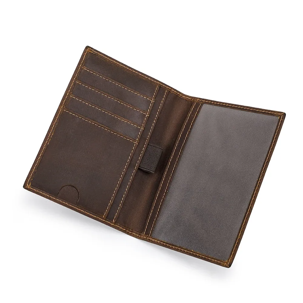 couverture de passeport en cuir rétro, blocage rfid pour cartes, portefeuille de passeport de voyage, étui organisateur de documents avec 1 porte-stylo pour hommes et femmes