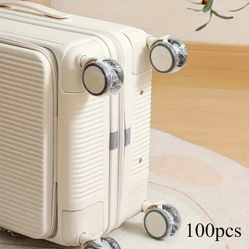 50/100 pièces de protections jetables pour roues de bagages, housse anti-poussière, housse universelle pour roues, film protecteur pour pieds de bagages