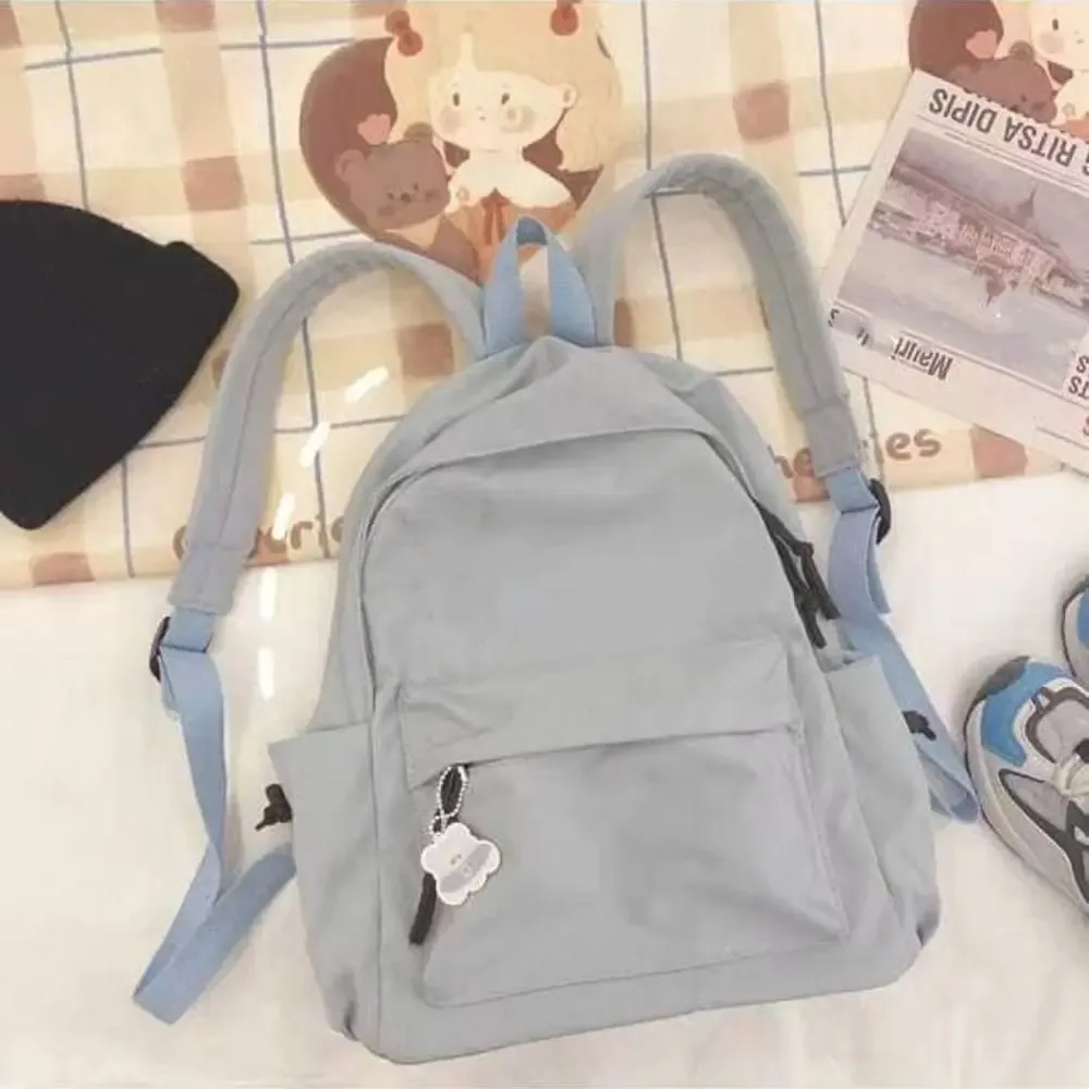 sac à dos décontracté pour lycéens, grande capacité, imperméable, sac de voyage, sacs d'école de couleur unie pour filles