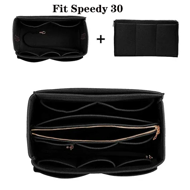 sac d'insertion d'organisateur de maquillage pour sac à main, sac à cosmétiques portatif de sac à main intérieur de voyage, sacs à cosmétiques adaptés à speedy neverfull