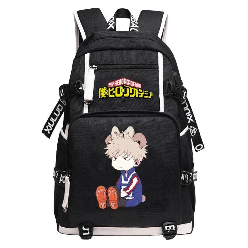 grand sac à dos anime oxford pour adolescentes, sac de voyage étanche, sac à dos bakugou katsuki pour hommes