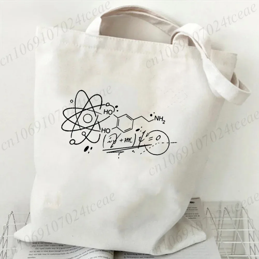 sac fourre-tout en toile pour femme, motif notes de musique, grande capacité, réutilisable, pour le quotidien