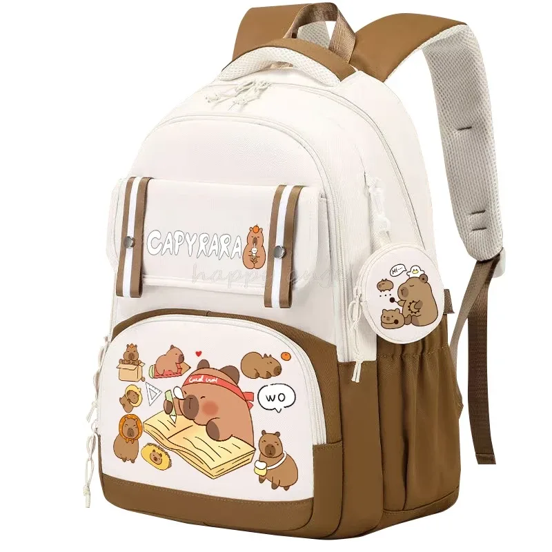 mignon capybara sacs à dos mochilas sacs à dos esthétiques pour adolescent toile sac à dos pour ordinateur portable école étudiant kawaii sac meilleur cadeau