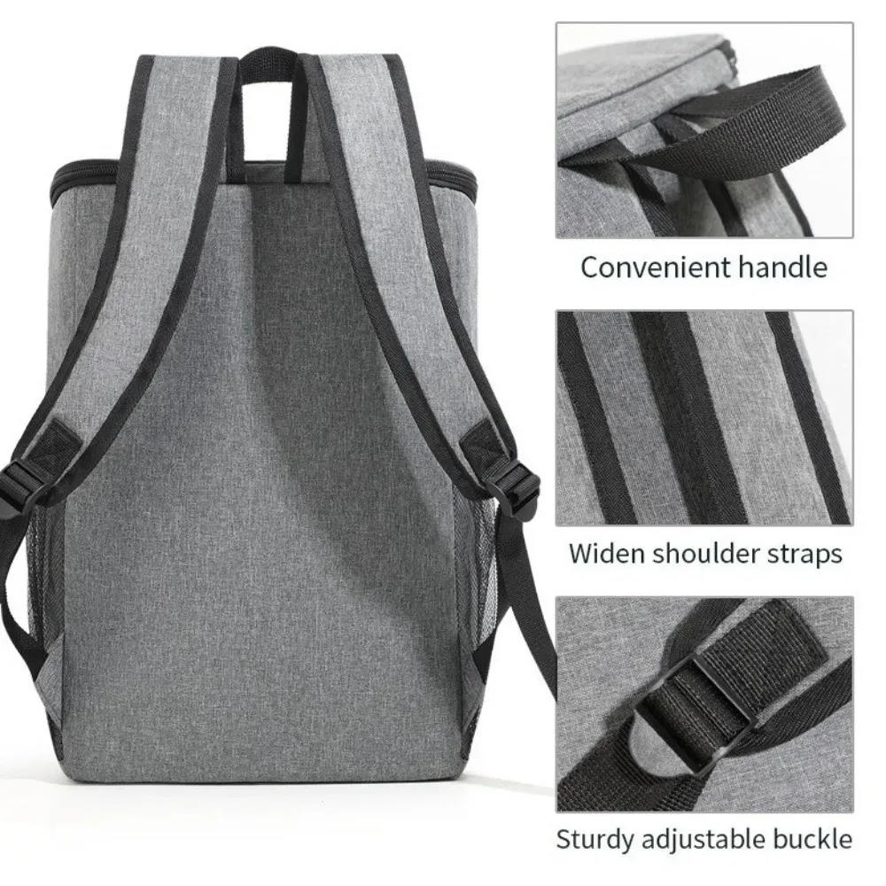 sac à dos isotherme double épaule en oxford, sac repas thermique portable, sac isotherme tendance épaissi grande capacité