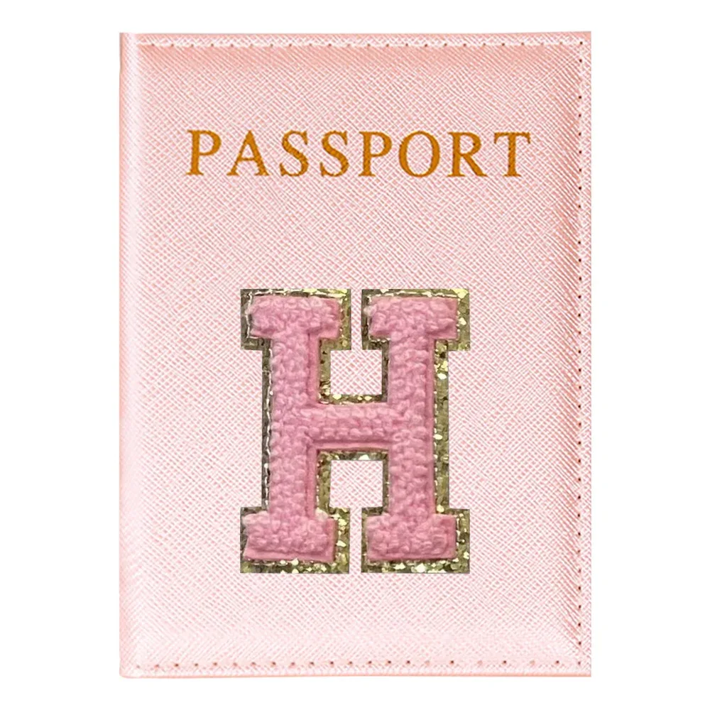 porte-passeport série lettres roses plan aérien accessoires de voyage couverture d'identité portable carte bancaire passeport affaires portefeuille en polyuréthane