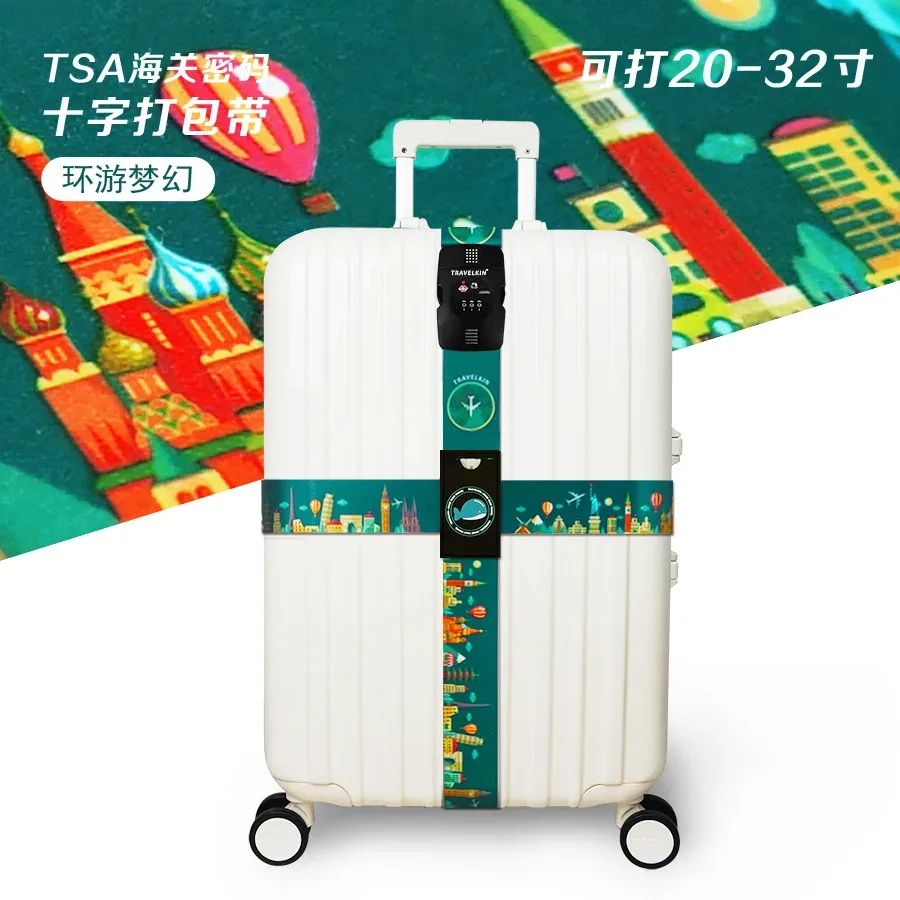 tsa blolock-sangles de bagages réglables, emballage environnemental, peintures à l'étranger, sangles de reliure pour valise de 20 à 32 pouces