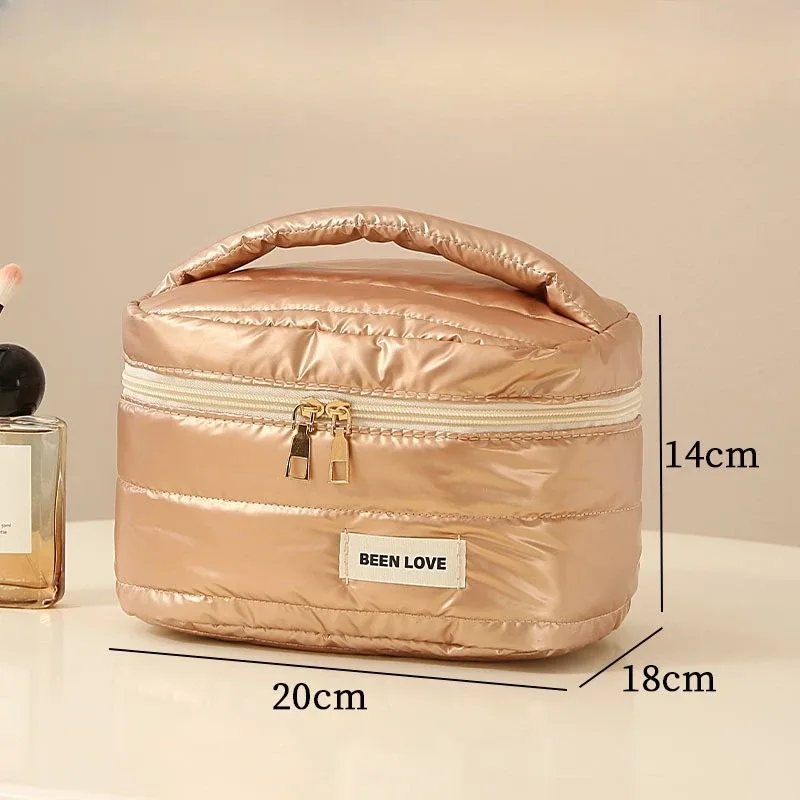 sac à cosmétiques fourre-tout de grande capacité, nouvelle pochette de toilette de voyage or argent, organisateur de maquillage portable pour rouge à lèvres, étui à cosmétiques