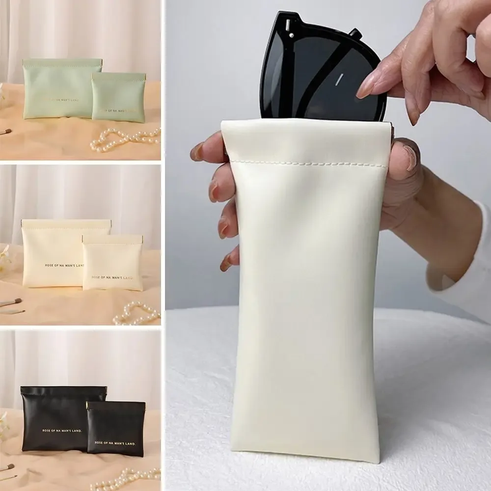 sac à cosmétiques simple et mini avec pochette intérieure pour rouge à lèvres, organiseur de maquillage, pochette de voyage en pu, petits sacs pour femmes et filles